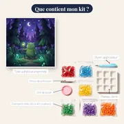 Créature Verte Sous la Lune Étoilée – contenu du kit