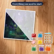Green Forest Creature Under Crescent Moon – kit ready to start