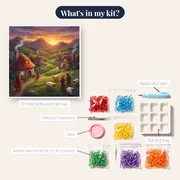 Sunset Hillside Cottage Village – kit contents