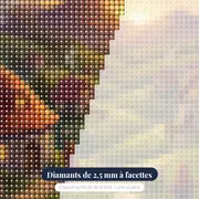 Village au Crépuscule sur la Colline – gros plan des diamants