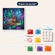 Glowing Crystal Cavern Mine Cart – kit contents