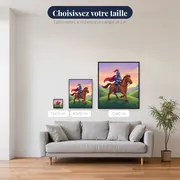 Chevalier bleu à cape rouge – tailles disponibles