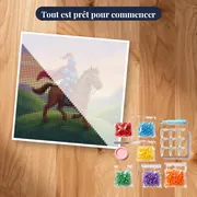 Chevalier bleu à cape rouge – kit prêt à commencer