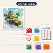 Mage and Dragon Floating Castle – kit contents