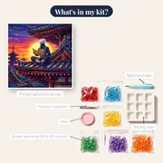 Masked Silver-Haired Ninja Reading at Sunset – kit contents