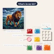 Majestic Lion Walking in Rain – kit contents