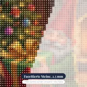 Gnom mit Geschenk am Weihnachtsbaum – Nahaufnahme der Steine