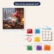 Gnom mit Strickmütze am Fenster – Inhalt des Sets