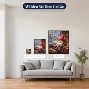 Gnom mit Strickmütze am Fenster – verfügbare Größen