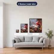Scandinavian Gnome with Cocoa by Frosted Window – available sizes