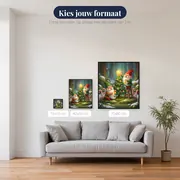Twee kabouters versieren een kerstboom – beschikbare formaten