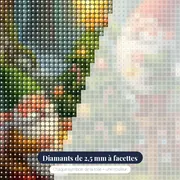 Duo de gnomes au sapin doré – gros plan des diamants