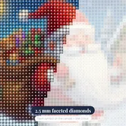 Santa Gnome with Toy Sack – diamond close-up