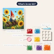 Sunflower Garden Gnome with Busy Bees – kit contents