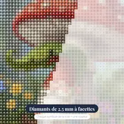 Gnome sous un champignon géant – gros plan des diamants