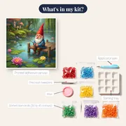 Gnome Fishing on a Calm Pond – kit contents
