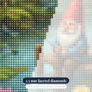 Gnome Fishing on a Calm Pond – diamond close-up