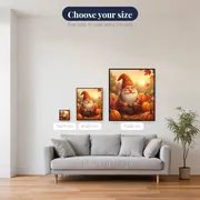 Golden Autumn Gnome Among Pumpkins – available sizes