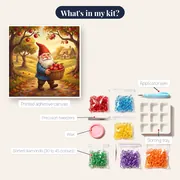 Autumn Orchard Gnome with Apples – kit contents