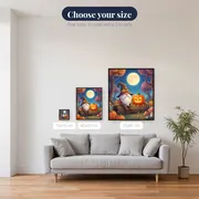Moonlit Halloween Gnome with Jack-o'-Lantern – available sizes