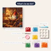 Candlelit Storybook Gnome in a Tree-Root Home – kit contents