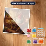 Gnom liest Märchenbuch im Wurzelhaus – Set bereit zum Loslegen