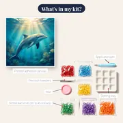 Sunlit Dolphin Beneath the Waves – kit contents