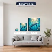 Sunlit Dolphin Beneath the Waves – available sizes