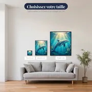 Dauphin sous les rayons dorés – tailles disponibles