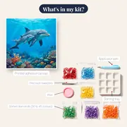 Mother and Calf Over Coral Reef – kit contents