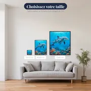 Dauphins sur récif corallien – tailles disponibles