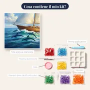Delfini a prua del veliero – contenuto del kit
