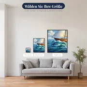 Delfine an der Bugwelle eines Segelboots – verfügbare Größen