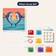 Tropical Sunset Dolphin Heart – kit contents