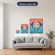 Tropical Sunset Dolphin Heart – available sizes