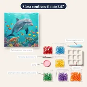 Delfino tra Tartarughe e Pesci Tropicali – contenuto del kit