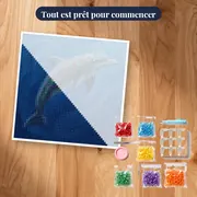 Dauphin Mandala Océan Profond – kit prêt à commencer