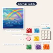 Six Dolphins Beneath a Double Rainbow – kit contents