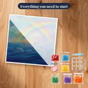 Six Dolphins Beneath a Double Rainbow – kit ready to start