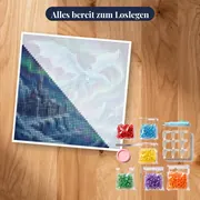 Blauer Eisdrache über ewiger Eisburg – Set bereit zum Loslegen