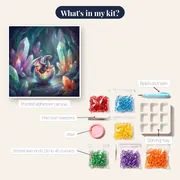 Baby Dragon Hatching in a Crystal Cave – kit contents