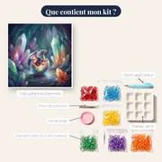 Éclosion du dragonneau aux cristaux – contenu du kit