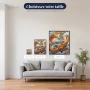 Dragon doré autour de la montagne – tailles disponibles