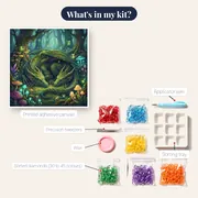 Emerald Forest Dragon with Fireflies – kit contents