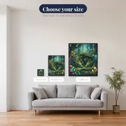 Emerald Forest Dragon with Fireflies – available sizes