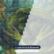 Emerald Forest Dragon with Fireflies – diamond close-up