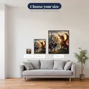 Knight and Dragon Before the Castle – available sizes
