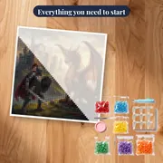 Knight and Dragon Before the Castle – kit ready to start
