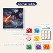 Black Dragon Fire Over Stormy Sea – kit contents