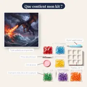 Dragon Noir au Souffle de Feu – contenu du kit